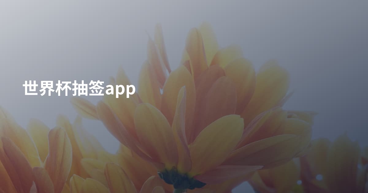 世界杯抽签app