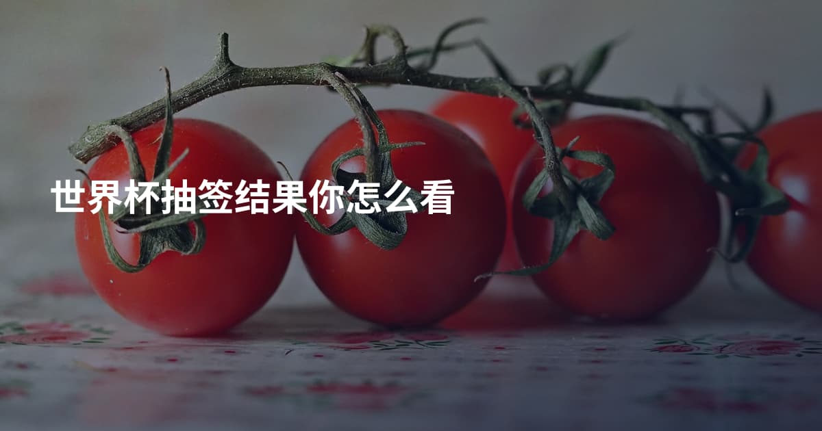 世界杯抽签结果你怎么看