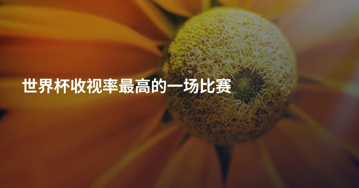 世界杯收视率最高的一场比赛