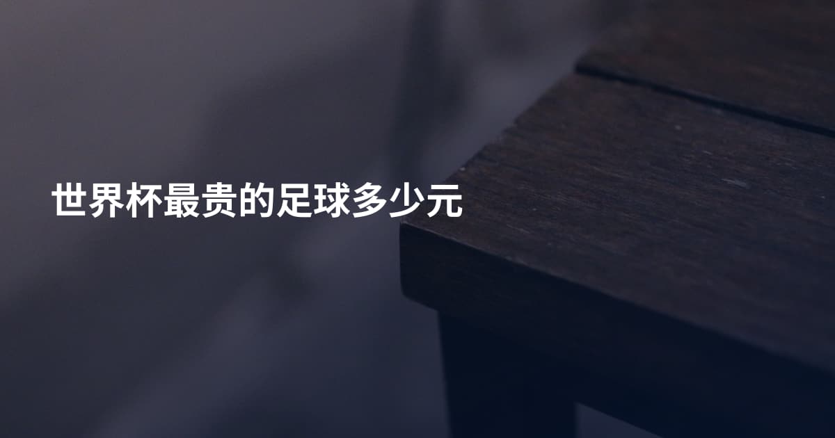 世界杯最贵的足球多少元