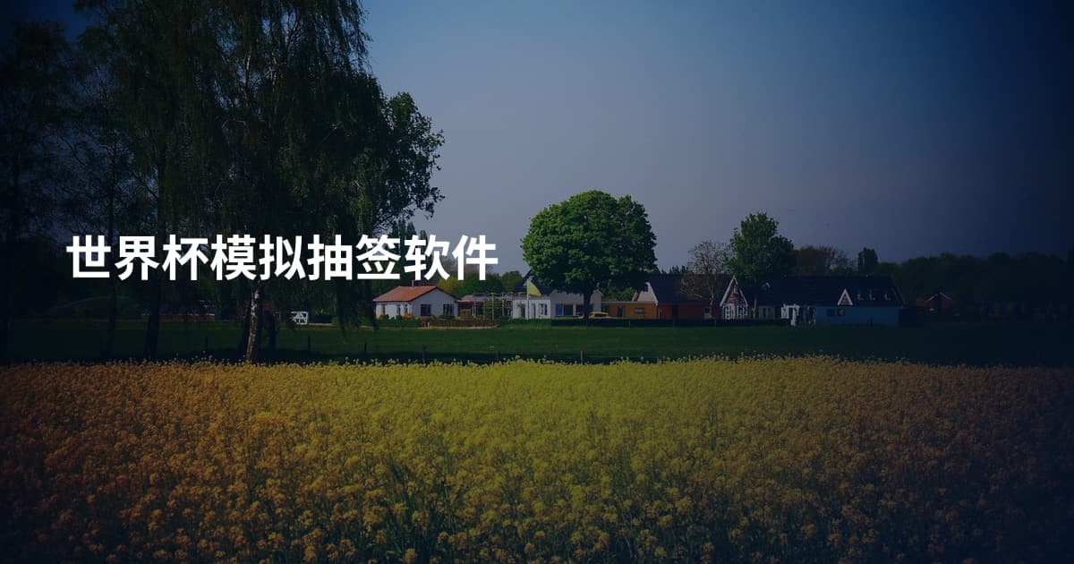 世界杯模拟抽签软件