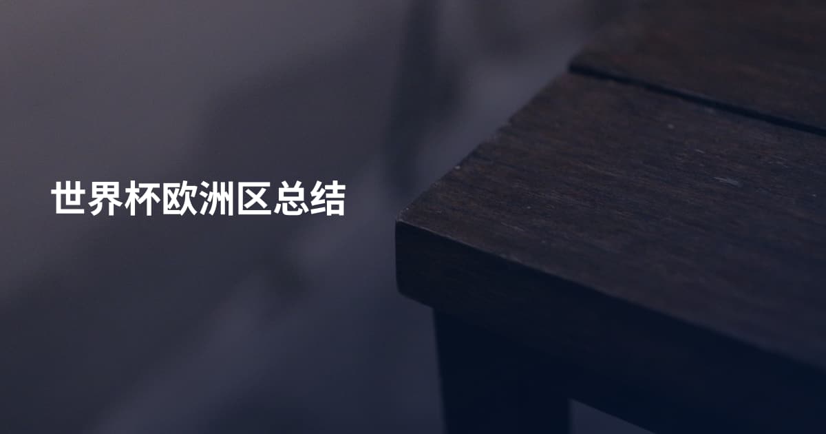 世界杯欧洲区总结