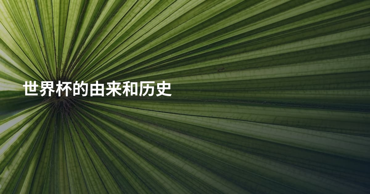 世界杯的由来和历史