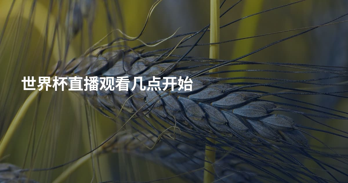 世界杯直播观看几点开始
