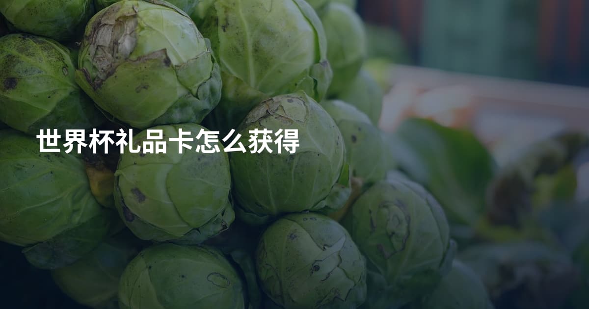 世界杯礼品卡怎么获得