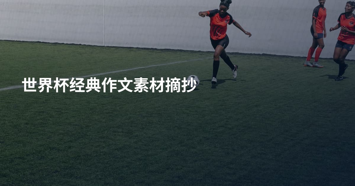 世界杯经典作文素材摘抄