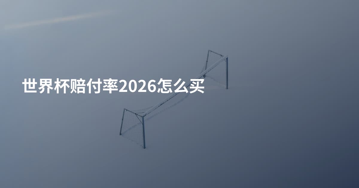 世界杯赔付率2026怎么买