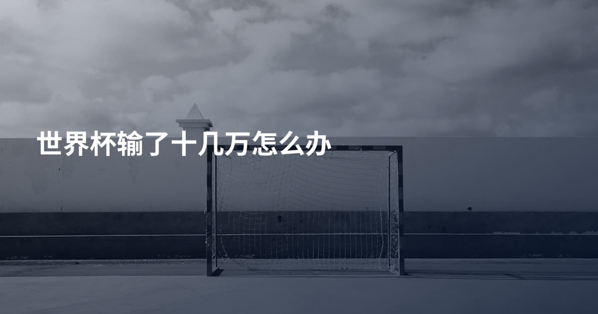 世界杯输了十几万怎么办