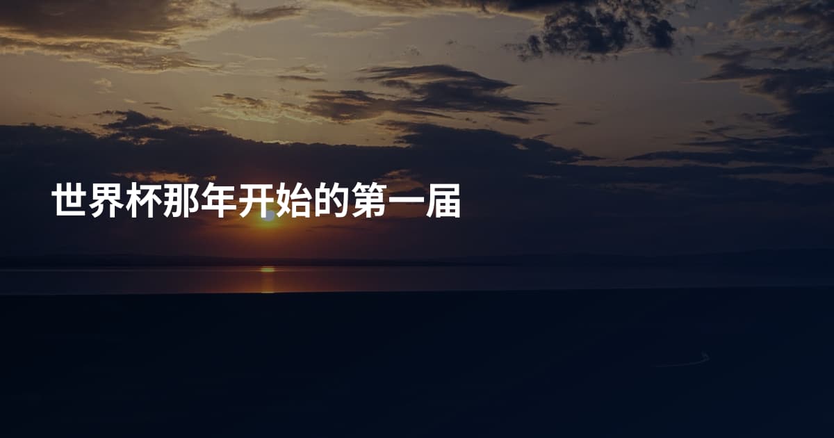 世界杯那年开始的第一届