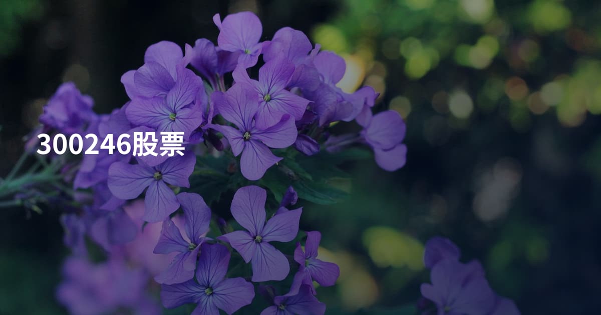 300246股票