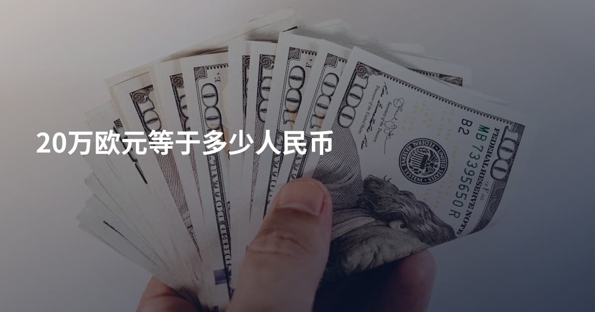 20万欧元等于多少人民币