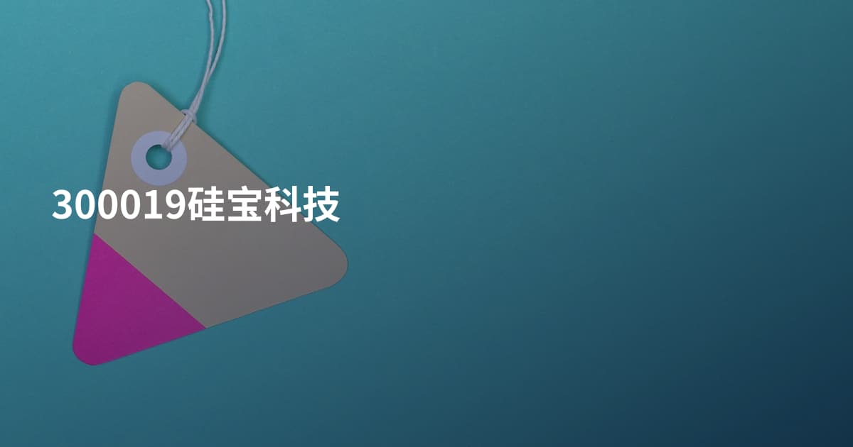 300019硅宝科技