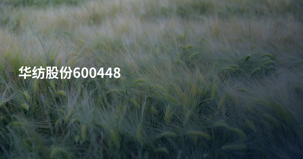 华纺股份600448