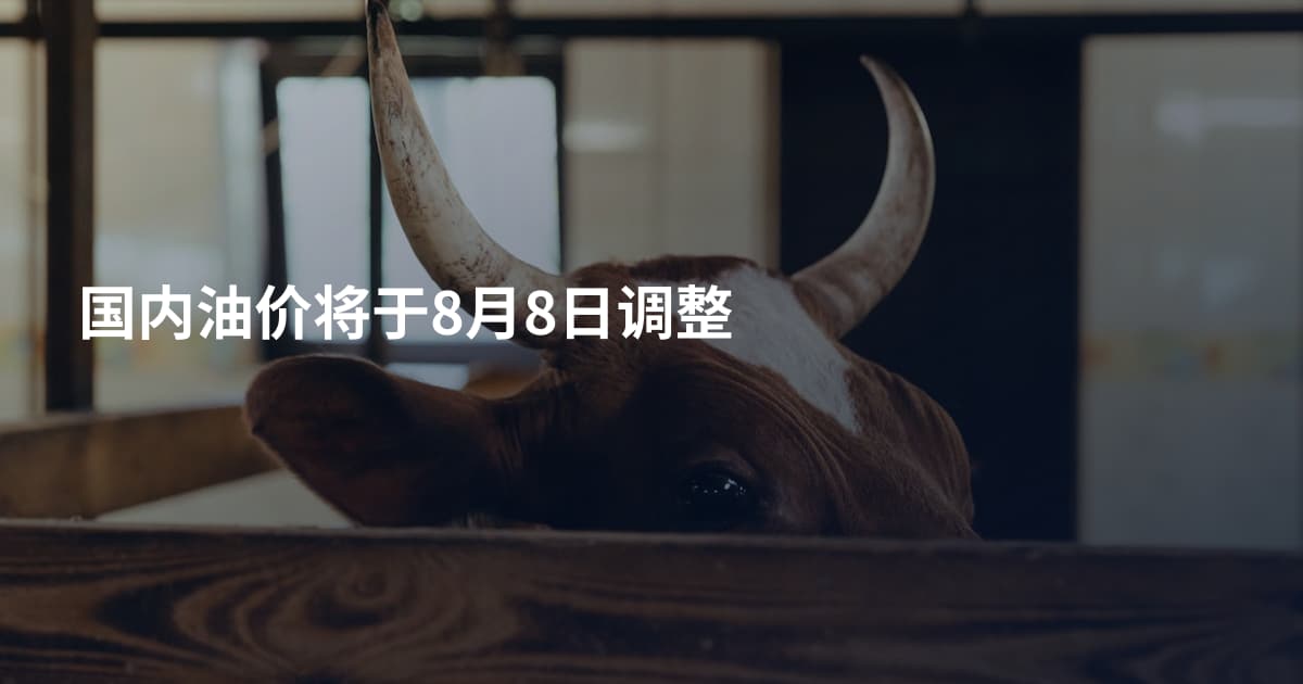 国内油价将于8月8日调整