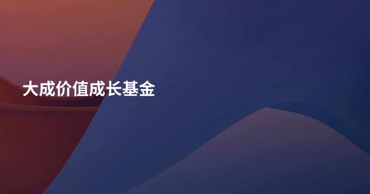 大成价值成长基金