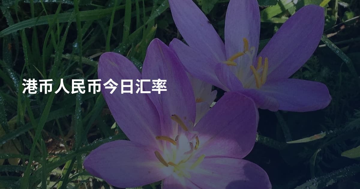 港币人民币今日汇率