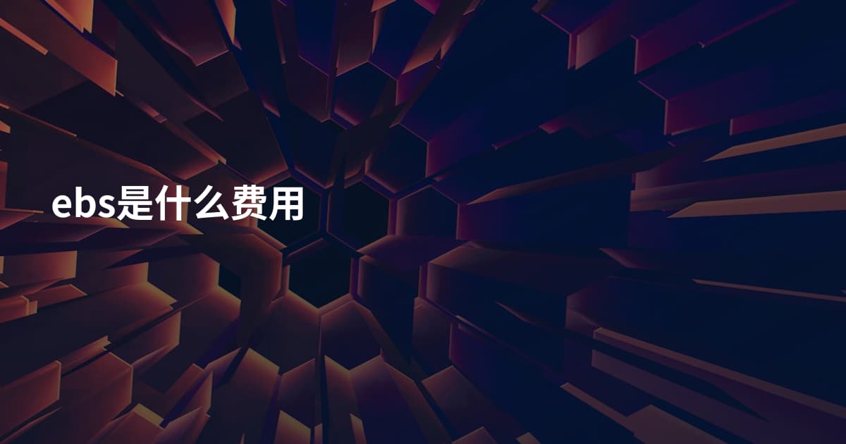 ebs是什么费用