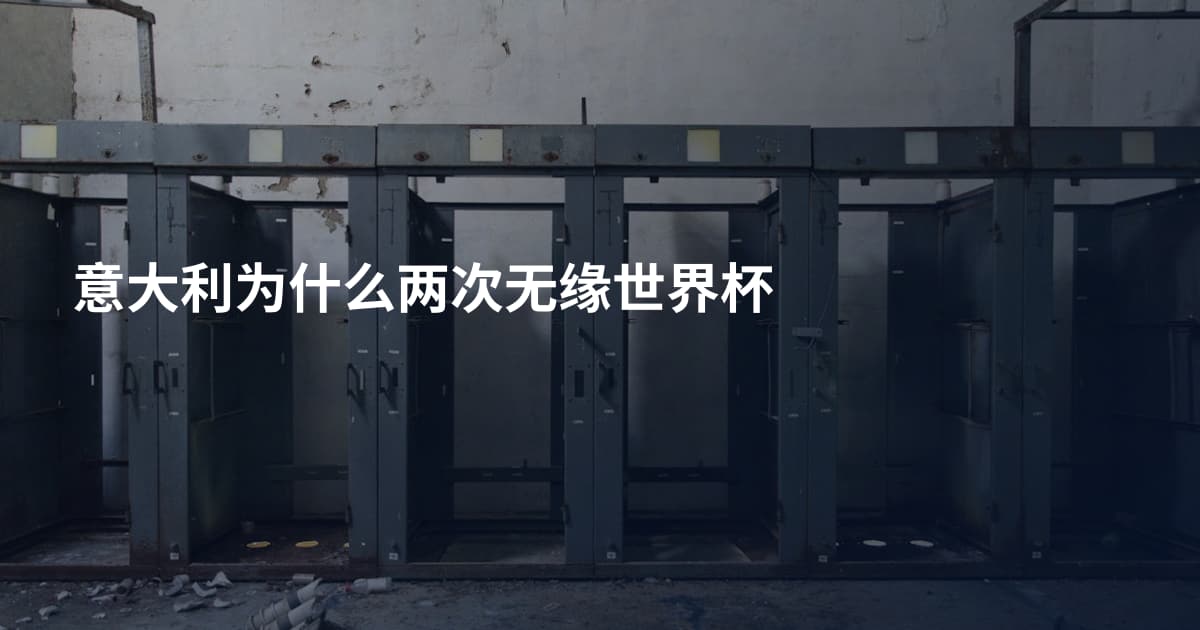 意大利为什么两次无缘世界杯