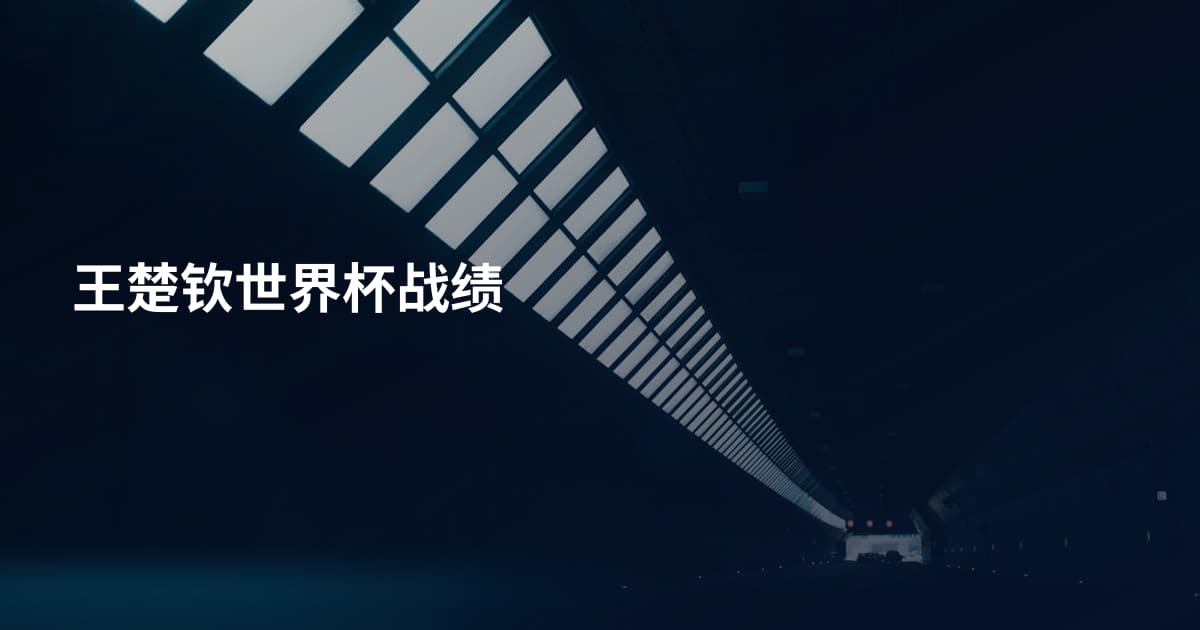王楚钦世界杯战绩