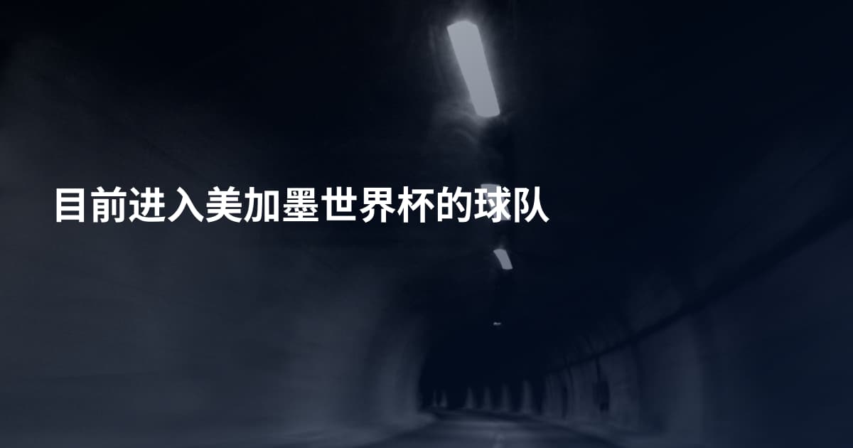 目前进入美加墨世界杯的球队