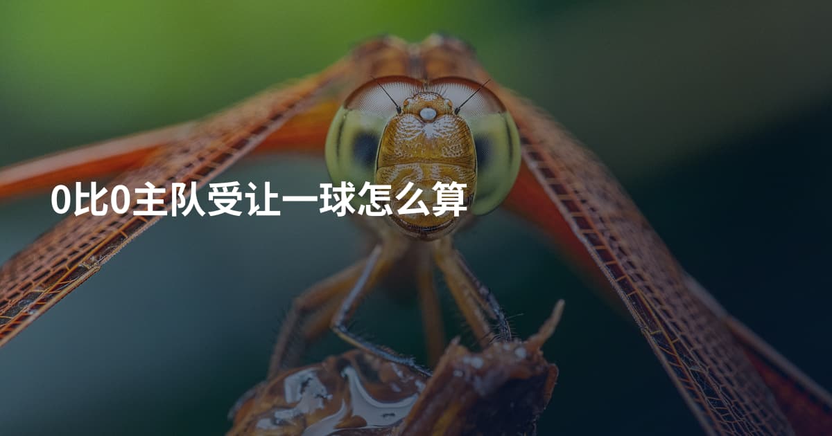 0比0主队受让一球怎么算
