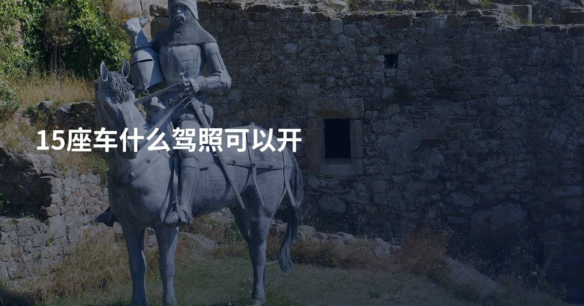 15座车什么驾照可以开