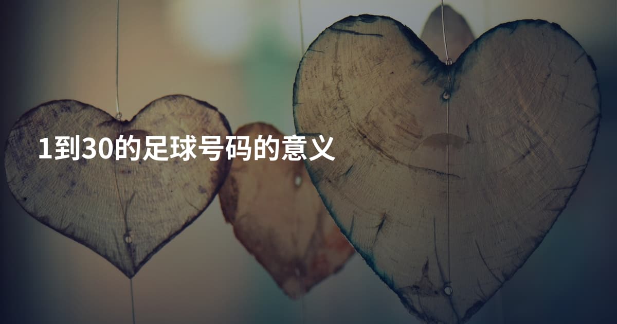 1到30的足球号码的意义