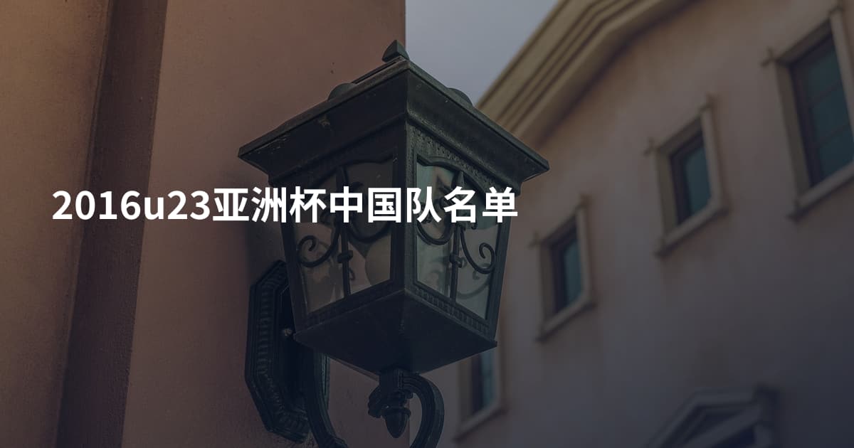 2016u23亚洲杯中国队名单