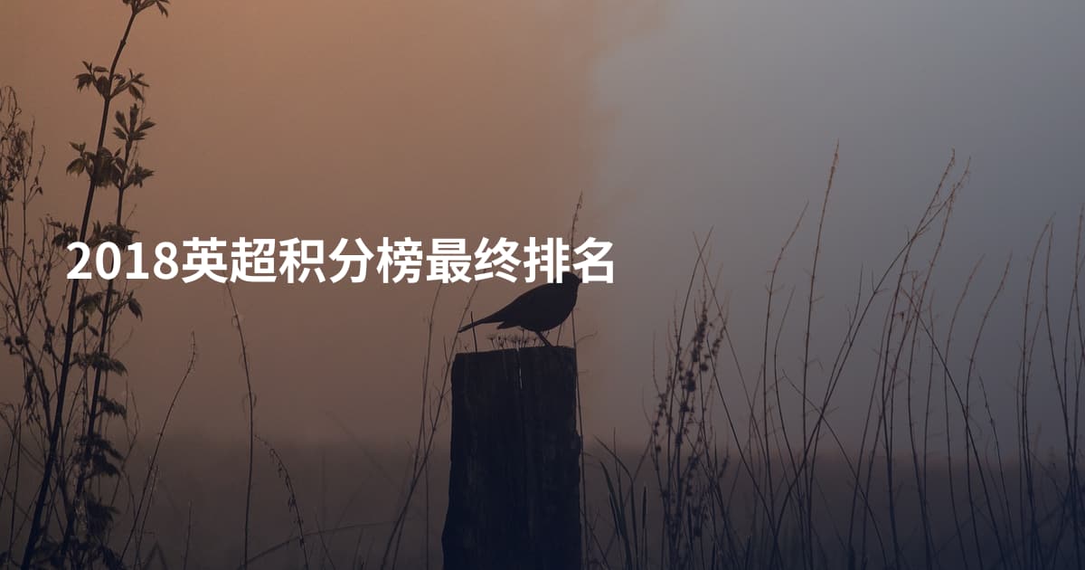 2018英超积分榜最终排名