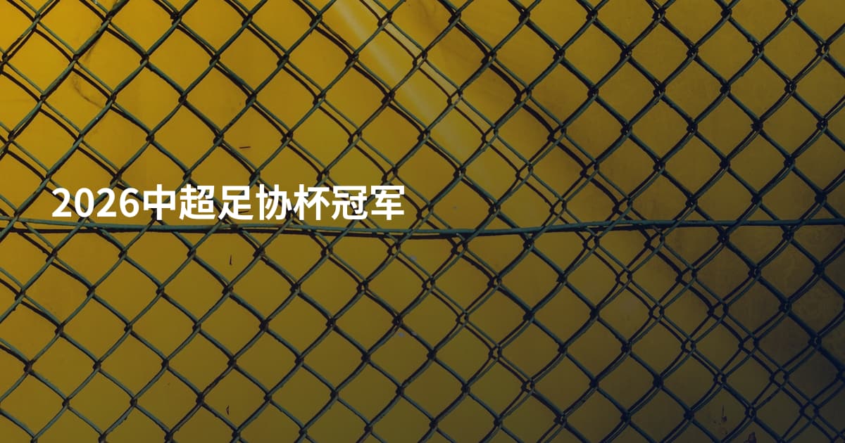 2026中超足协杯冠军