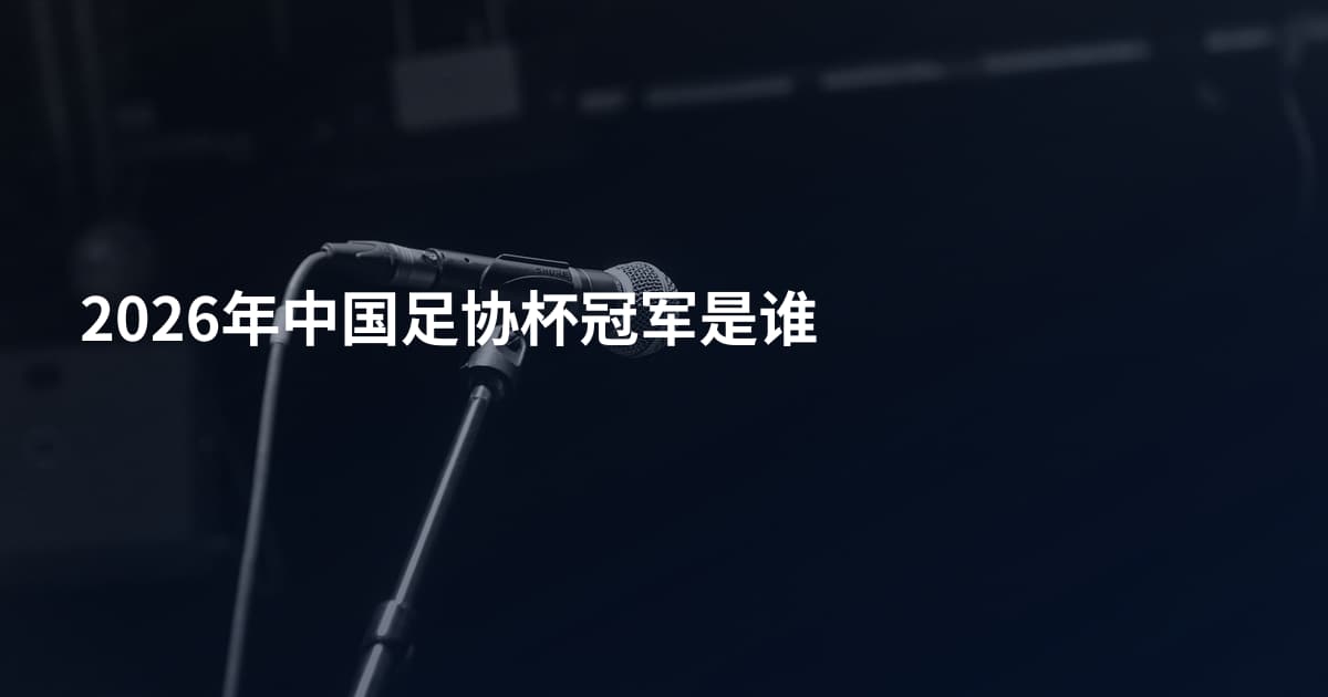 2026年中国足协杯冠军是谁