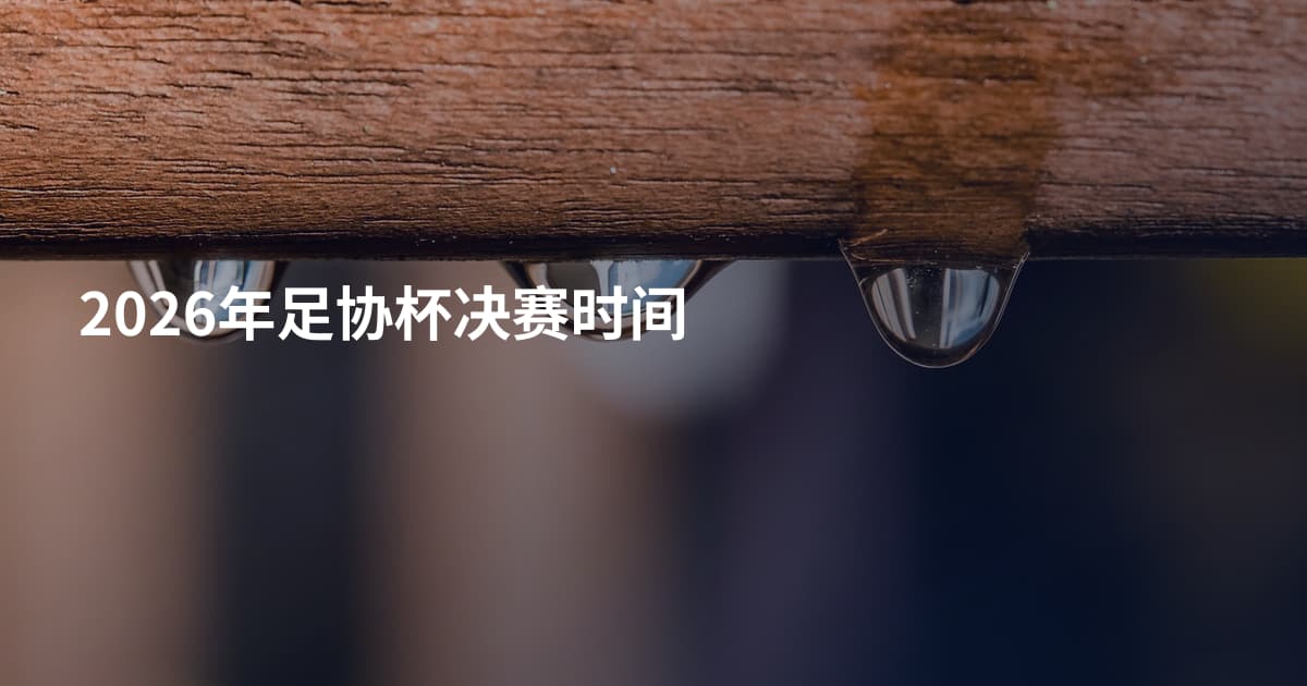 2026年足协杯决赛时间