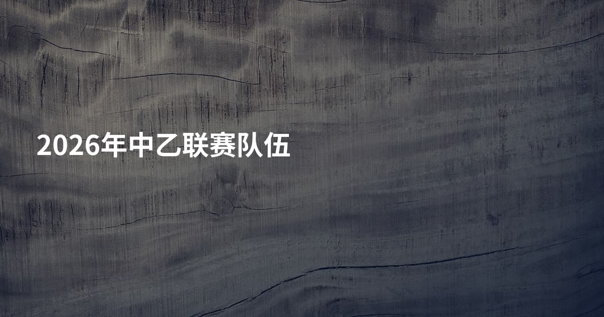 2026年中乙联赛队伍