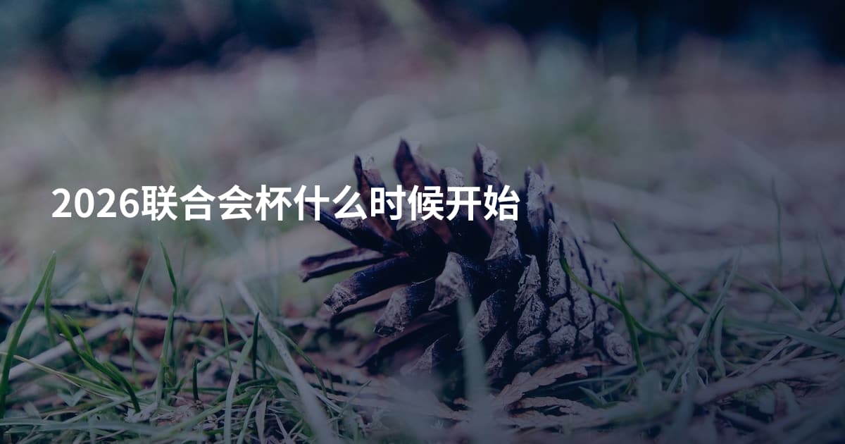 2026联合会杯什么时候开始