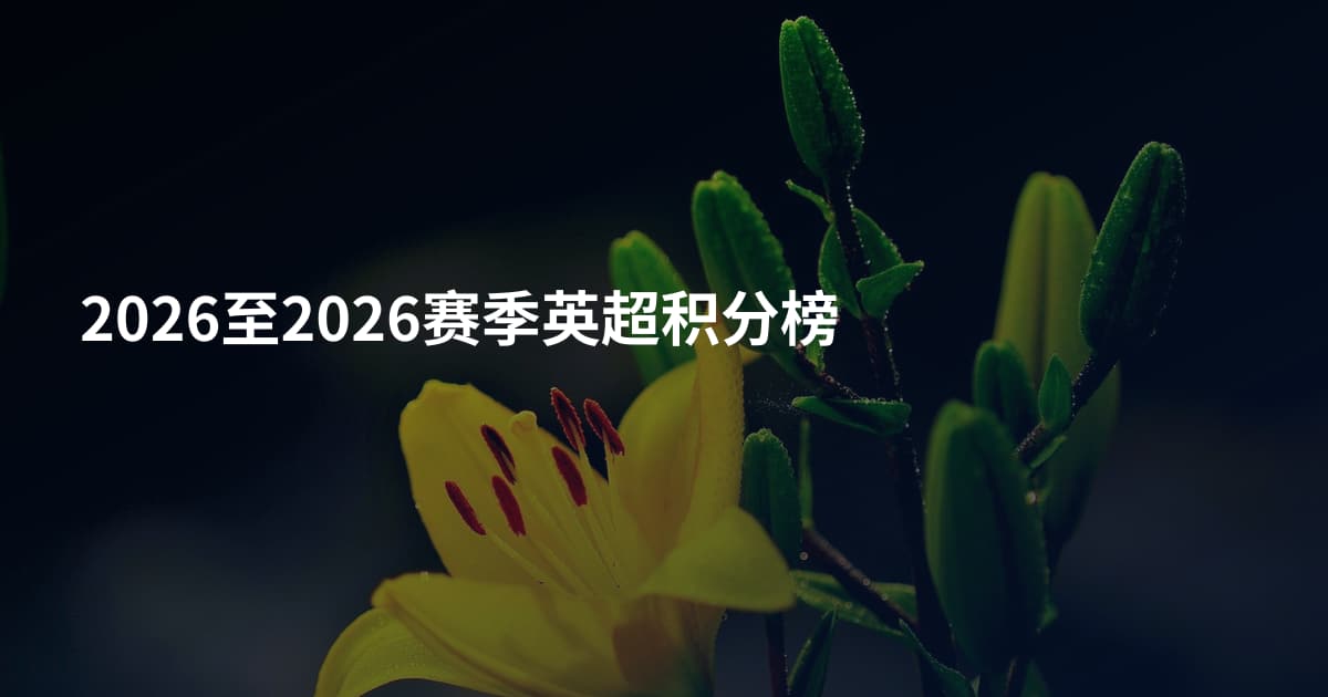 2026至2026赛季英超积分榜