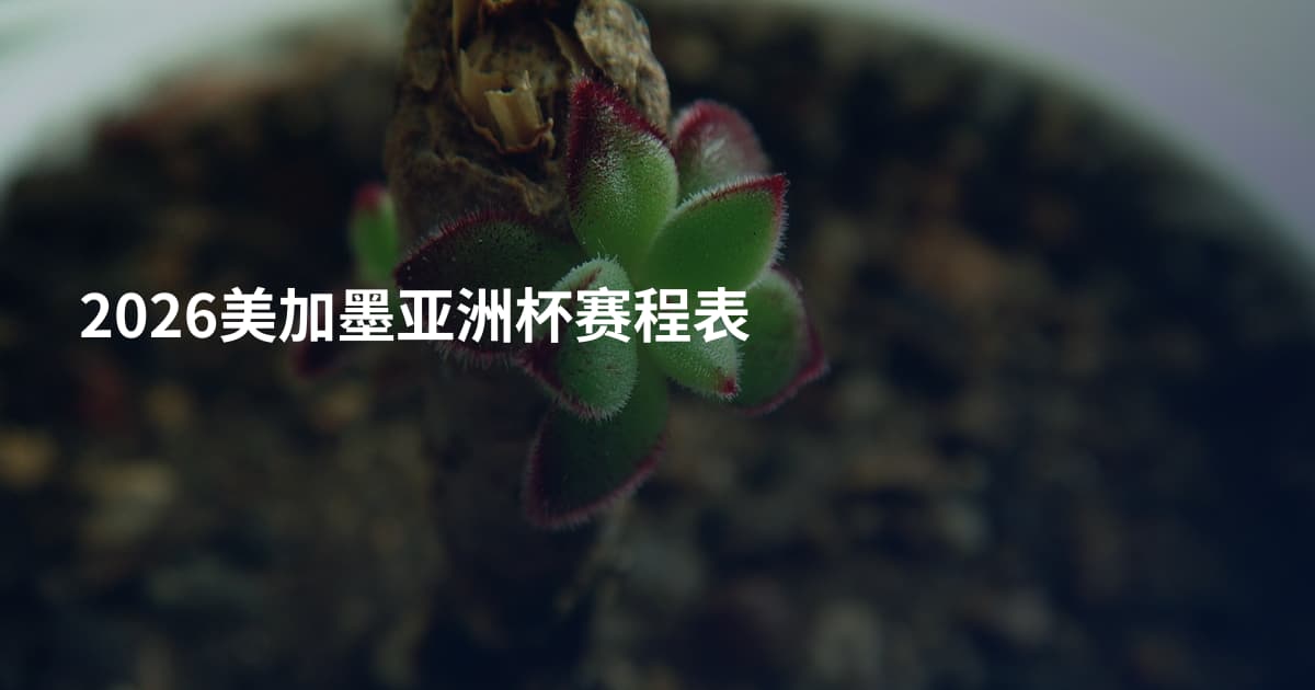 2026美加墨亚洲杯赛程表