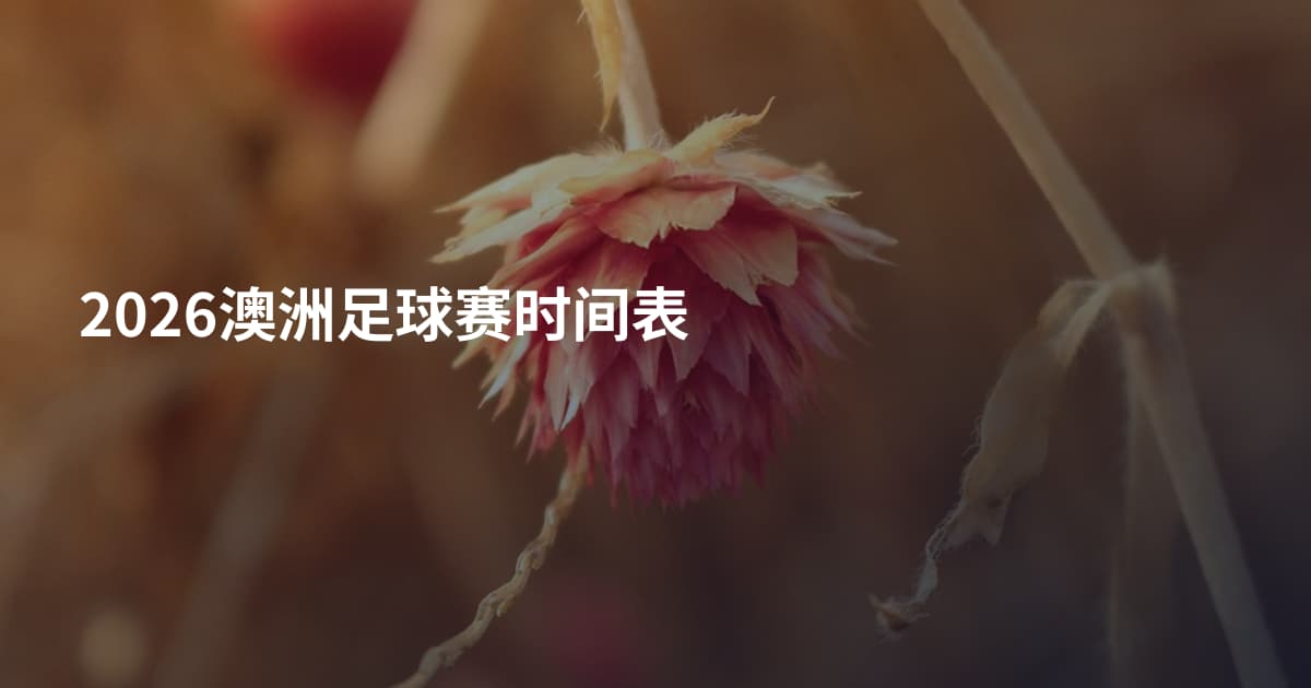 2026澳洲足球赛时间表