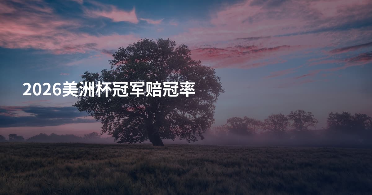 2026美洲杯冠军赔冠率