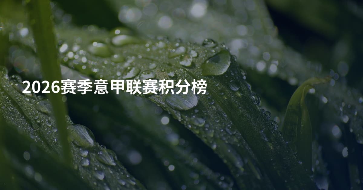 2026赛季意甲联赛积分榜