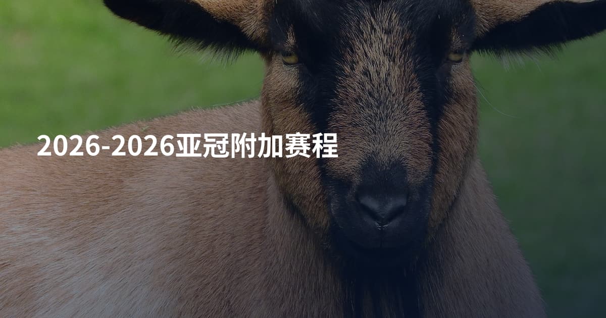 2026-2026亚冠附加赛程
