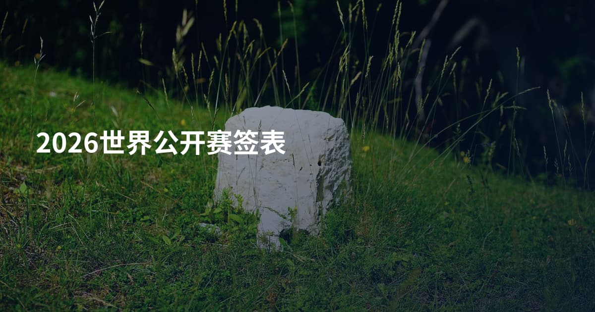 2026世界公开赛签表