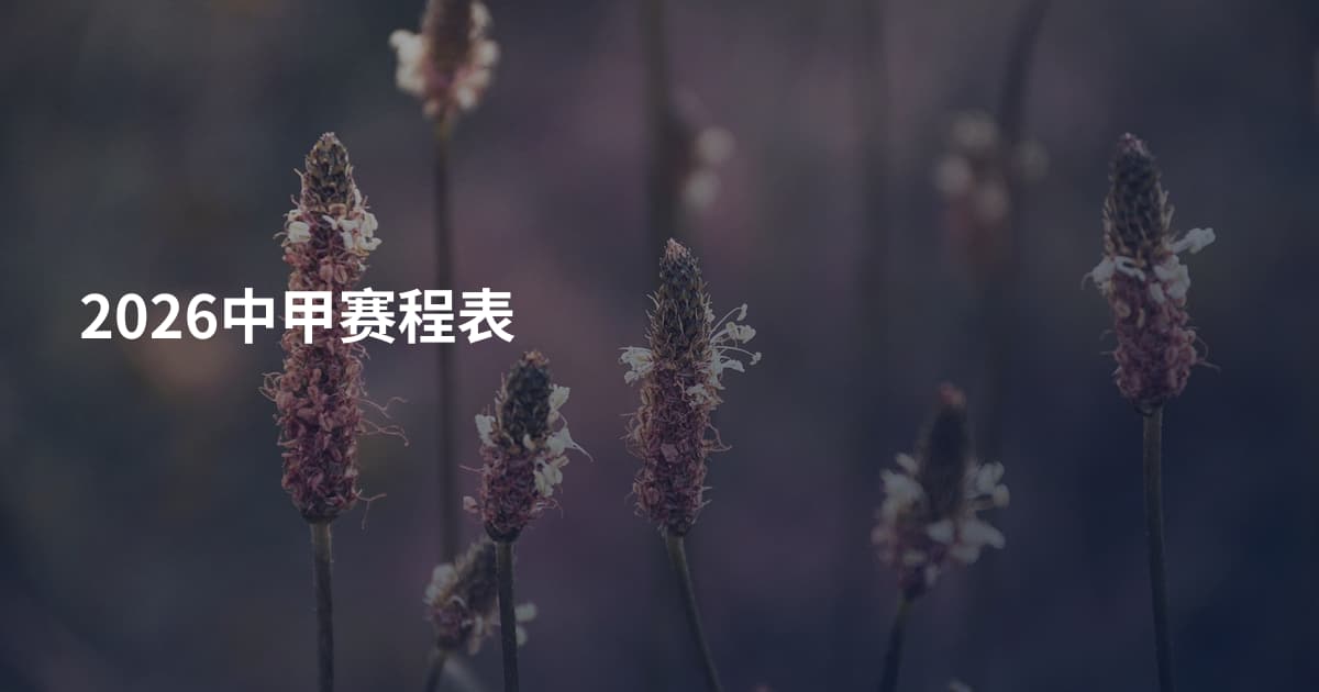 2026中甲赛程表