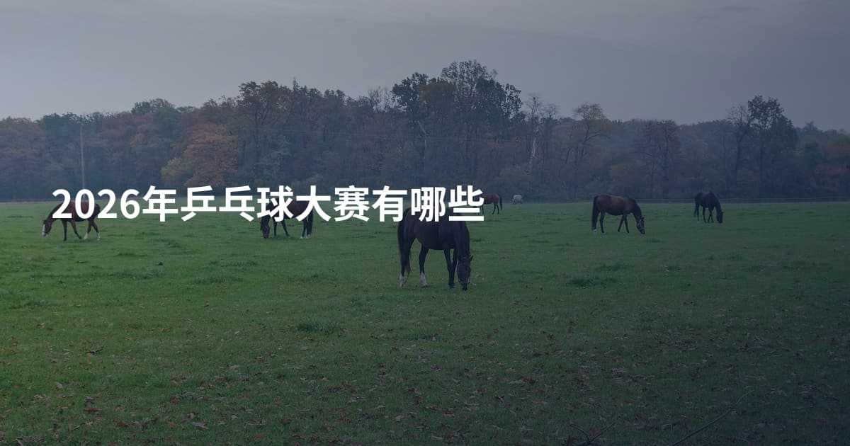2026年乒乓球大赛有哪些