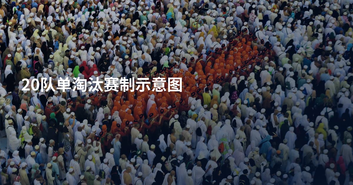 20队单淘汰赛制示意图