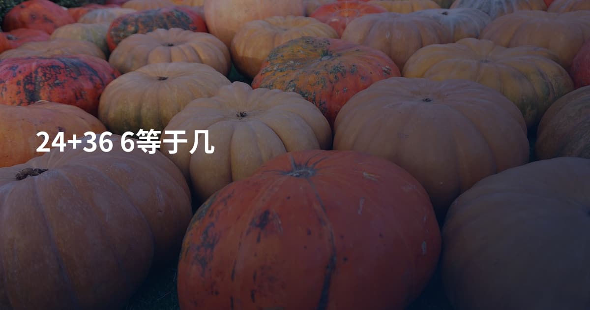 24+36 6等于几