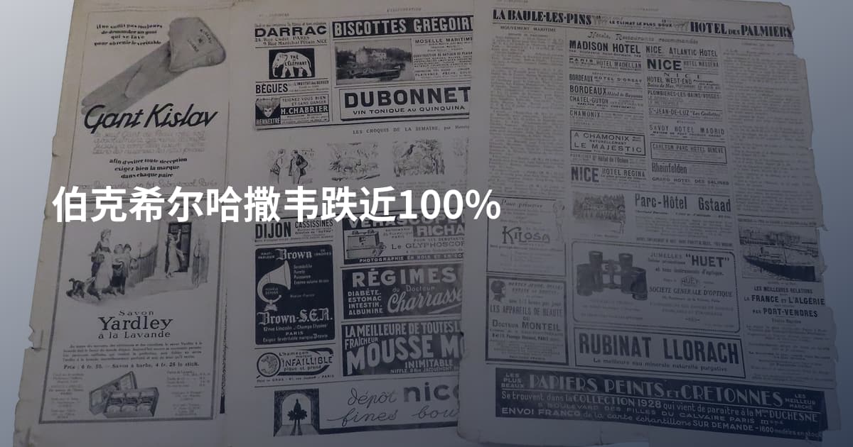 伯克希尔哈撒韦跌近100%