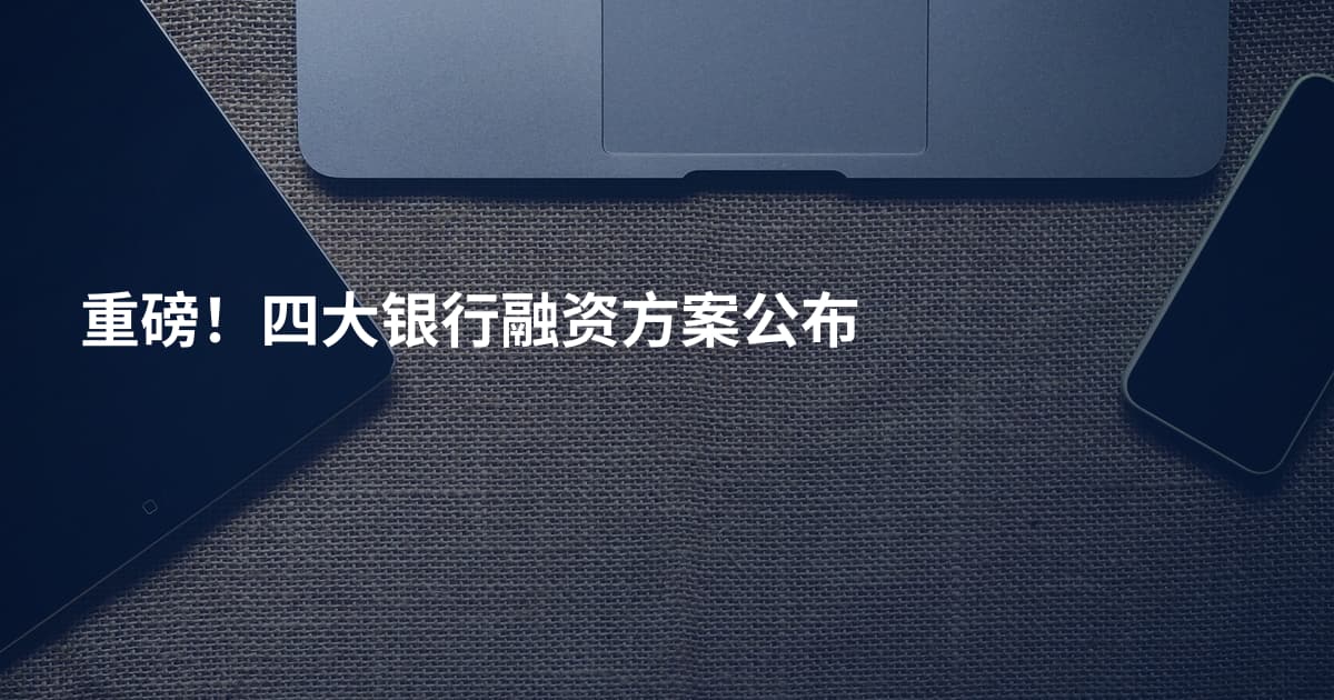 重磅!四大银行融资方案公布