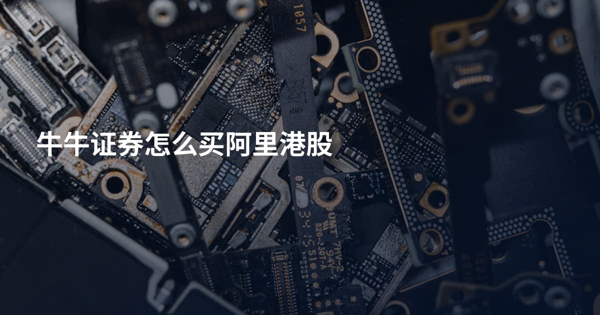 牛牛证券怎么买阿里港股