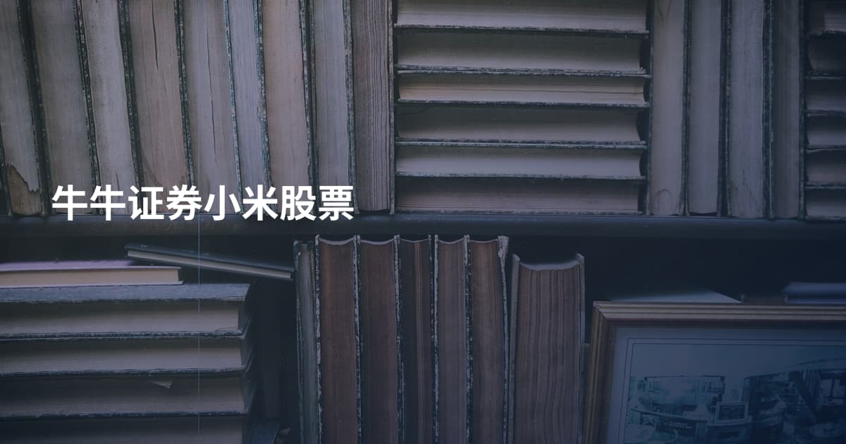 牛牛证券小米股票
