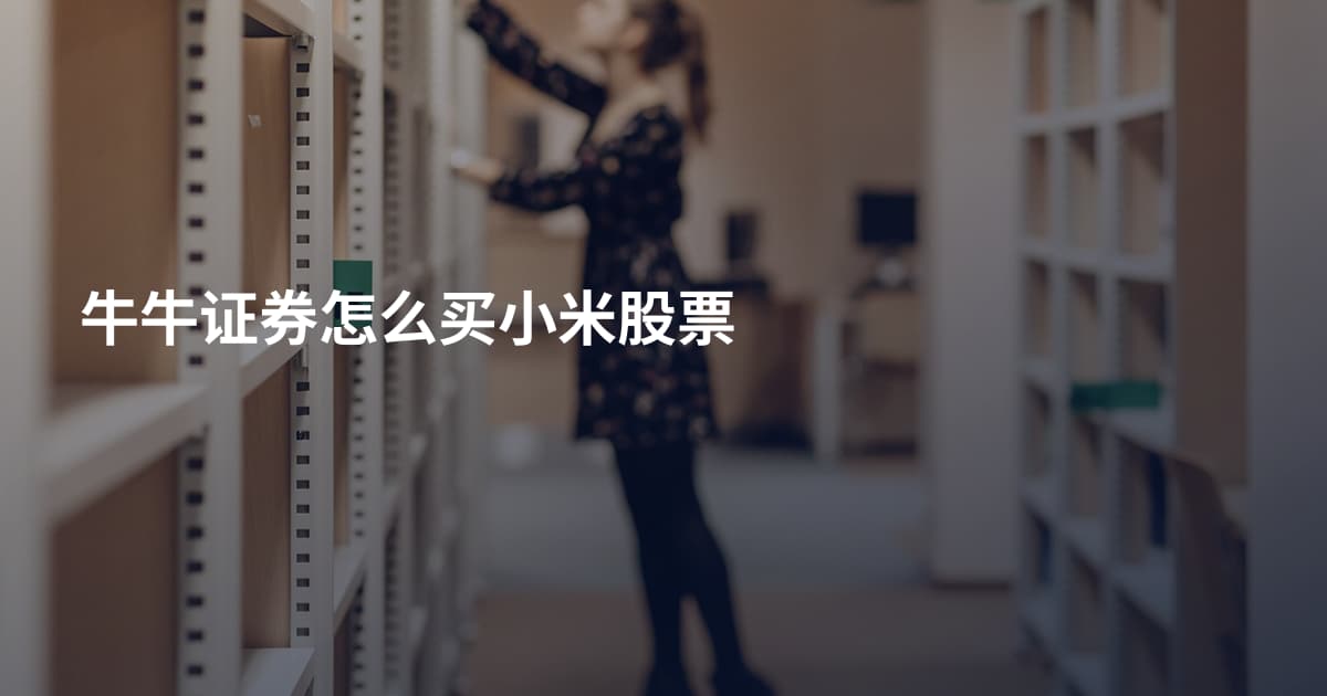 牛牛证券怎么买小米股票